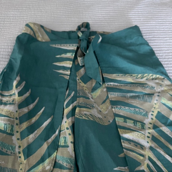 Patagonia Women's Garden Island Cropped Waist Tie Tropical Print Pants Size L - Picture 4 of 8